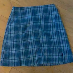 John Galt/ Brandy Melville Plaid Blue Skirt